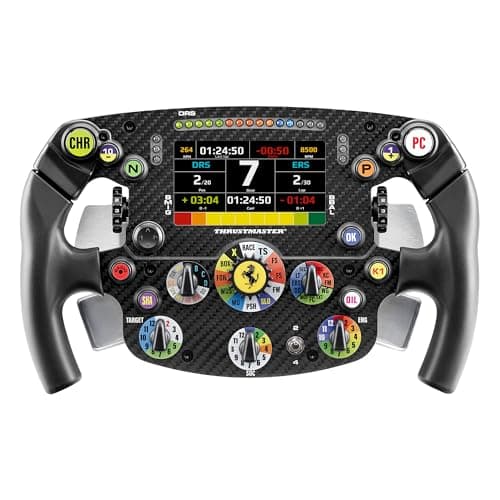 Thrustmaster Formula Wheel Add-On Ferrari SF-25 Edition, Officially Licensed Replica Wheel Rim for PS5, PS4 and PC | Ferrari licensed SF-25 replica, 4.3-in LCD, 21 LEDs, 25 buttons, 7 encoders, carbon faceplate, T-Chrono push/pull paddles