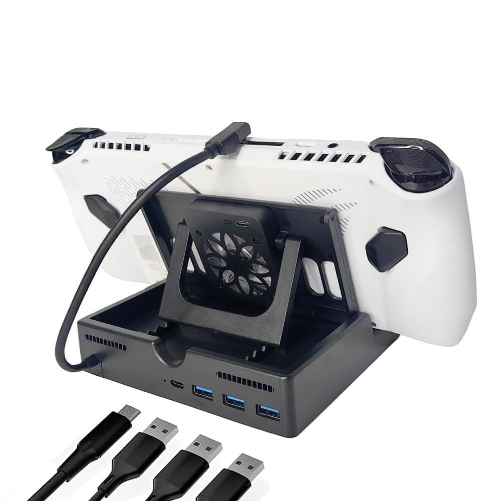 Generic ROG Ally Docking Station, 6-in-1 Hub with HDMI 2.0 4K@60HZ, PD 3.0 Fast Charging, USB-A 3.0 and Fast Charging USB-C Port for Steam Deck