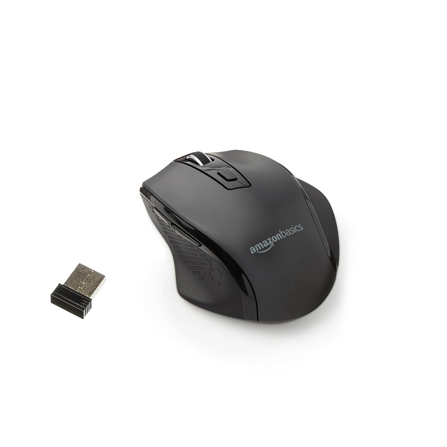 Amazon Basics Ergonomic Wireless Mouse - DPI adjustable - Black Pack of 20 units