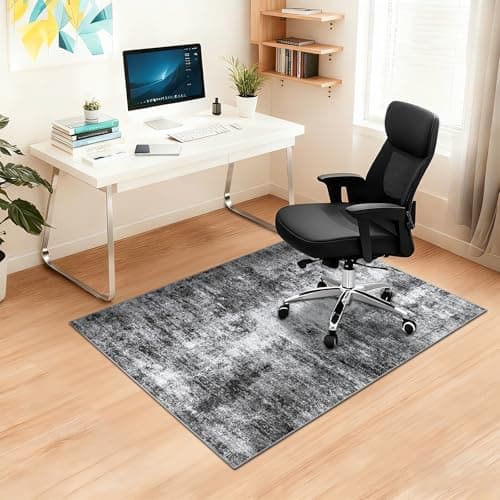 Capslpad Office Chair Mats for Hardwood Floor 90x120cm Non-Slip Modern Abstract Home Multi Purpose Chair Mat Low Pile Floor Protectors Computer Chair Carpet Mat for Tile Laminate Rolling Chair, Black