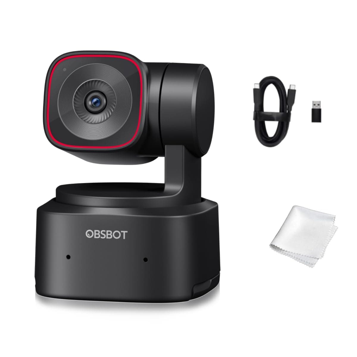 OBSBOT Tiny 2 Lite, PTZ 4K Webcam 1080p@60fps HDR, With AI Tracking | 1/2" Sensor, Microphone, USB2.0, Plug&play, for Conferencing, Live Streaming, Web Camera Compatible with Skype/YouTube/Teams