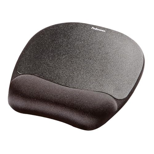 Fellowes Everyday Mousepad with Wrist Support - Ergonomic Mousepad for Computer Laptop, Ergonomic Wrist Rest - Black