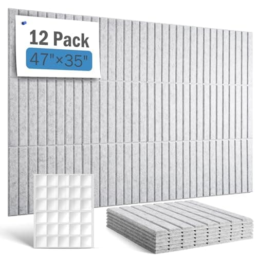 Soundsbay 12 Pack Acoustic Wall Panels 60 Pcs Self-Adhesive Tape
