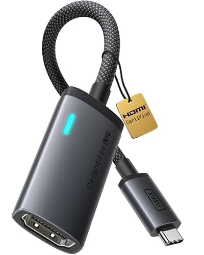 INIU USB C to HDMI Adapter, HDMI Certified 4K@60Hz with Smart LED