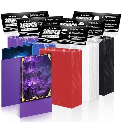Mlikero 5-Color Soft Card Sleeves, 66 x 91 mm Standard Size Trading Card Sleeve Fit for MTG, TCG, Trading Cards, Sports, Game Cards