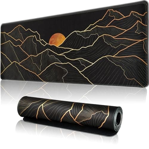 Hopipad Large Gaming Mouse Pad for Desk, Desk Mat with Seamed Edges, Waterproof Desk Pad, Non-Slip Rubber Base, 31.5x11.8 Inch Keyboard Pad Computer Mat, Big XL Black Mousepad