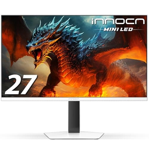 INNOCN 27" 2K 1440P 320Hz Mini LED Gaming Monitor, HDR1000, 1ms, GA27T1M | FreeSync & G-SYNC Compatible, Work with N / A Graphic Card, MPCS/ULL, FPS, HDMI 2.1, DP, Speaker, Adjustable Stand