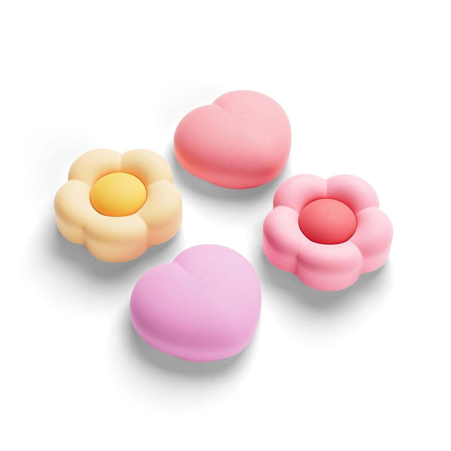 GeekShare Thumb Grips for Switch 2 (2025), Replacement Button Caps, Thumb Grip Caps, Joysticks Grip Stick Cover Compatible with Switch 2, Comfortable & Durable (4PCS) (Heart Flower (Yellow))