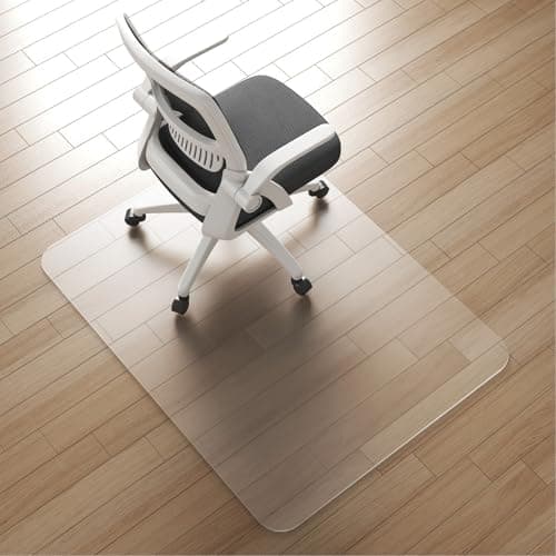 Office Chair Mat for Hardwood Floor, Under Desk Computer Rolling Chair Mat for Wood/Tile Floor, Non-Slip Heavy Duty Desk Rug PVC Plastic Hard Floor Protector 91.5 x 122cm