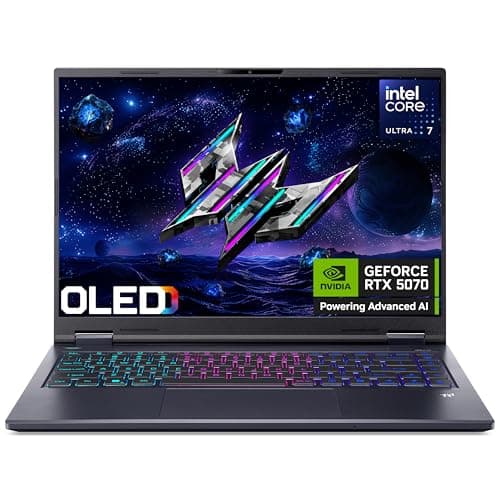Acer Predator Helios Neo 14 AI PHN14-71 Gaming Laptop - Intel Core Ultra 7 255H, 32GB, 1TB Gen4 SSD, NVIDIA GeForce RTX 5070, 14.5" 2.8K OLED 120Hz, Windows 11, Black