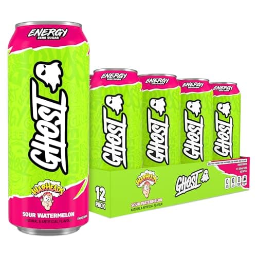 GHOST Energy Drink, Zero Sugar, 12-Pack, Warheads Sour Watermelon
