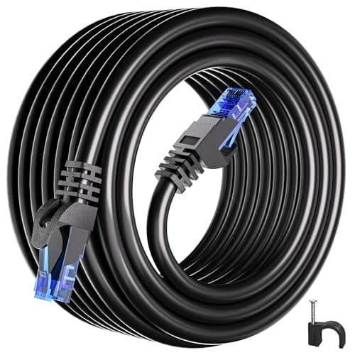 ikbc Ethernet Cable 20m, Cat 6 High Speed Internet Cable Long RJ45 Black