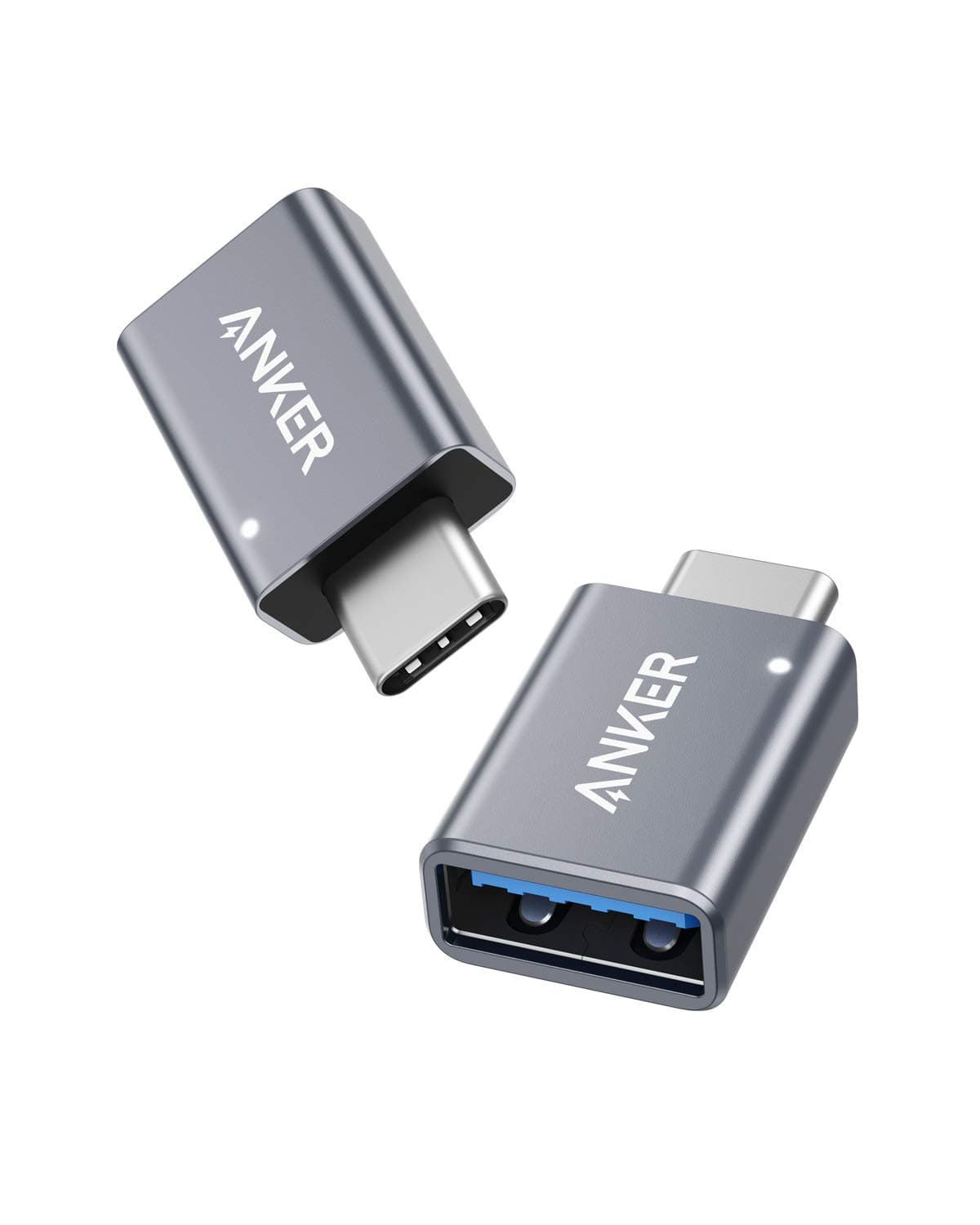 Anker USB to USB C Adapter (2 Pack), High-Speed Data Transfer, USB-C to USB 3.0 Female Adapter for MacBook Pro 2020, iPad Pro 2020, Samsung Notebook 9, Dell XPS and More Type C Devices | For MacBook Pro 2020, iPad Pro 2020, Samsung Notebook 9, Dell XPS and More Type C Devices