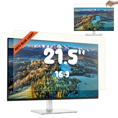 Mamol 21.5 Inch Computer Blue Light Blocking Screen Protector for 16:9 Widescreen Monitor, Anti Glare Anti-UV Eye Protection Desktop PC Monitor Filter, Removable Anti-Scratch Screen Film 21in