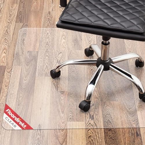 Floordirekt PRO Polycarbonate Office Chair Mat for Hard Floor, Transparent Non-Slip Floor Protection Underlay Mat, Heavy Duty Clear Plastic Floor Mat (90 x 120 cm)