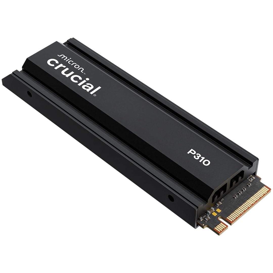 Crucial P310 1TB PS5 SSD M.2 NVMe PCIe Gen4 with Heatsink, Up to 7100MB/s, Compatible with PlayStation 5, Desktop PC, Internal Solid State Drive - CT1000P310SSD5-01