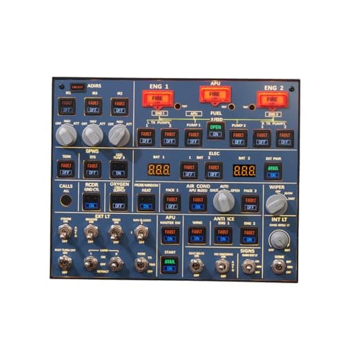 Flight Simulator Panel OVHD OVERHEAD Panel - Backlit+Metal Housing+Tactile Switches Edition for MSFS 2020/2024 Compatible with FENIX A32X, FBW A32X & iniA32X - Windows Flight Sim Home Cockpit