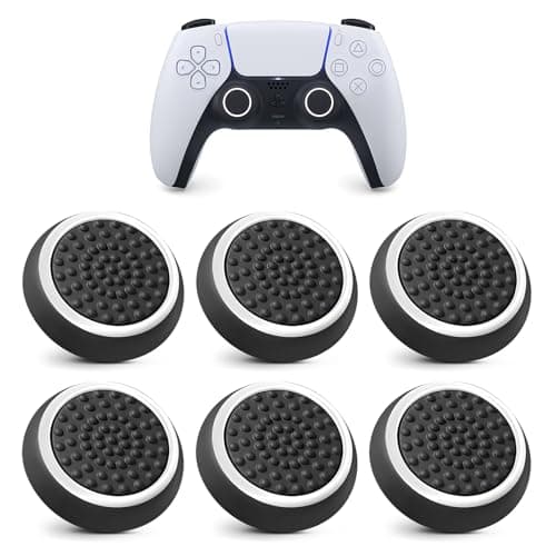 GALAMAX 6PCS Thumb Grips, Silicone Non-slip Controller Grips, Joystick Controller Performance Replacement Compatible with PS5 PS4 PS3 PS2 Series X S Switch Pro Controller Grip