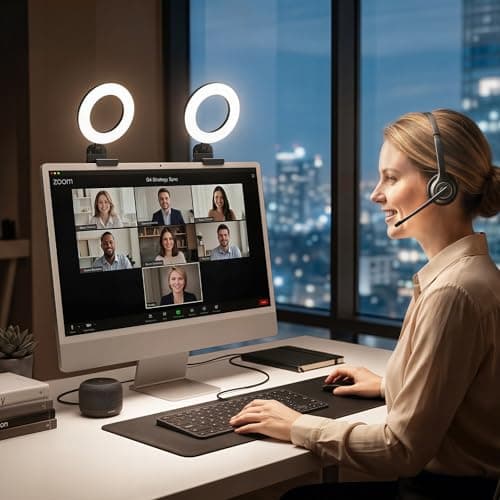 2 Pack Laptop Ring Light with Stand, 5" Desk Webcam Computer Ring Light for Video Calls Zoom, 30 Light Modes 3000K to 6500K Halo Light Ring for Phone, Monitor, Selfie, Video Conference, Makeup, Tiktok