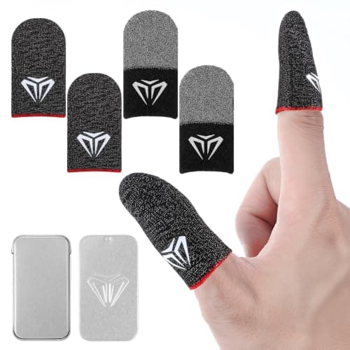 Finger Sleeves for Gaming, 4 Pack Silver Fiber Anti Sweat Gaming Gloves