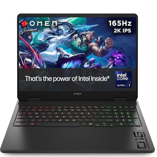 HP OMEN Slim 16" Gaming Laptop | Intel® Core™ Ultra 7 255H Processor | 24GB RAM | 1TB SSD | NVIDIA GeForce RTX 5060 | 165Hz VRR 2K IPS Display | Windows 11 | RGB Keyboard | Fast Charge | 16-an0001sa