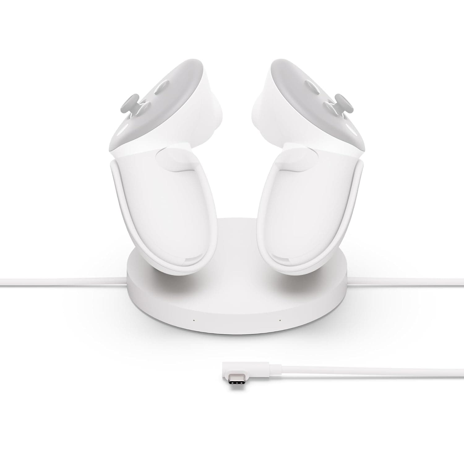 Meta Quest Compact Charging Dock – Works with Meta Quest 3/3S – Extended headset charging cable – Wireless charging for Touch Plus controllers
