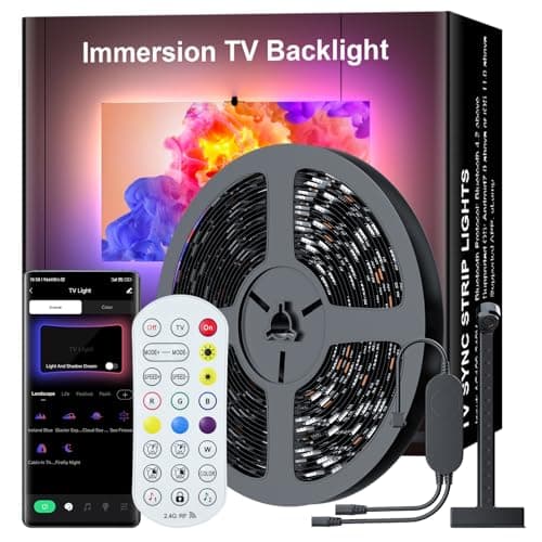 MIWATT Smart LED TV Backlight Strip 10FT - Color Sync with TV Screen/Music via AR Sensor, App-Controlled RGB Immersive Lighting for 45-55 inch TVs & PC Gaming (3 Meter)