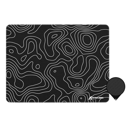 ATTACK SHARK CM02SE Esports Gaming Mouse Pad, Soft Composite Fiber Control Surface, 3mm Ultra-Slim Recessed Edges, Non-Slip Base, Sweat-Resistant, FPS MOBA PC Gaming Mat, 405x305x4mm – Black Contour
