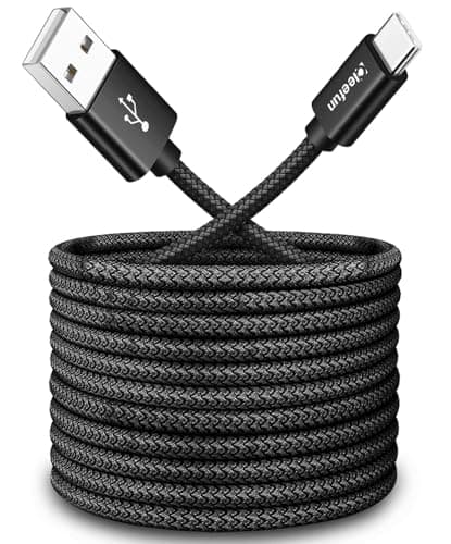 CLEEFUN 3m USB-A to USB-C Fast Charging Cable, PS5 Controller Charger Lead | Long Type C for Samsung Galaxy S26 S25 S24 S23 S22-S10 A55 A54 A53 A35 A25 A15 A14, Playstation-5, Xbox Series X/S, Black
