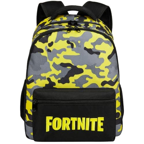 Fortnite Backpack for Kids Teenagers Gaming Rucksack School Bag Camo Daypack Travel Bag for Days Out PE Sports Gamer Gifts (Yellow)