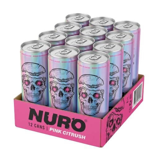 Nuro Pink Citrush | Sugar Free Energy Drink with Lion's Mane, L-Theanine & Natural Caffeine | Nootropic Focus Drink | Zero Sugar, Zero Calories Drinks | Support Focus & Mental Performance | 12 x 250ml