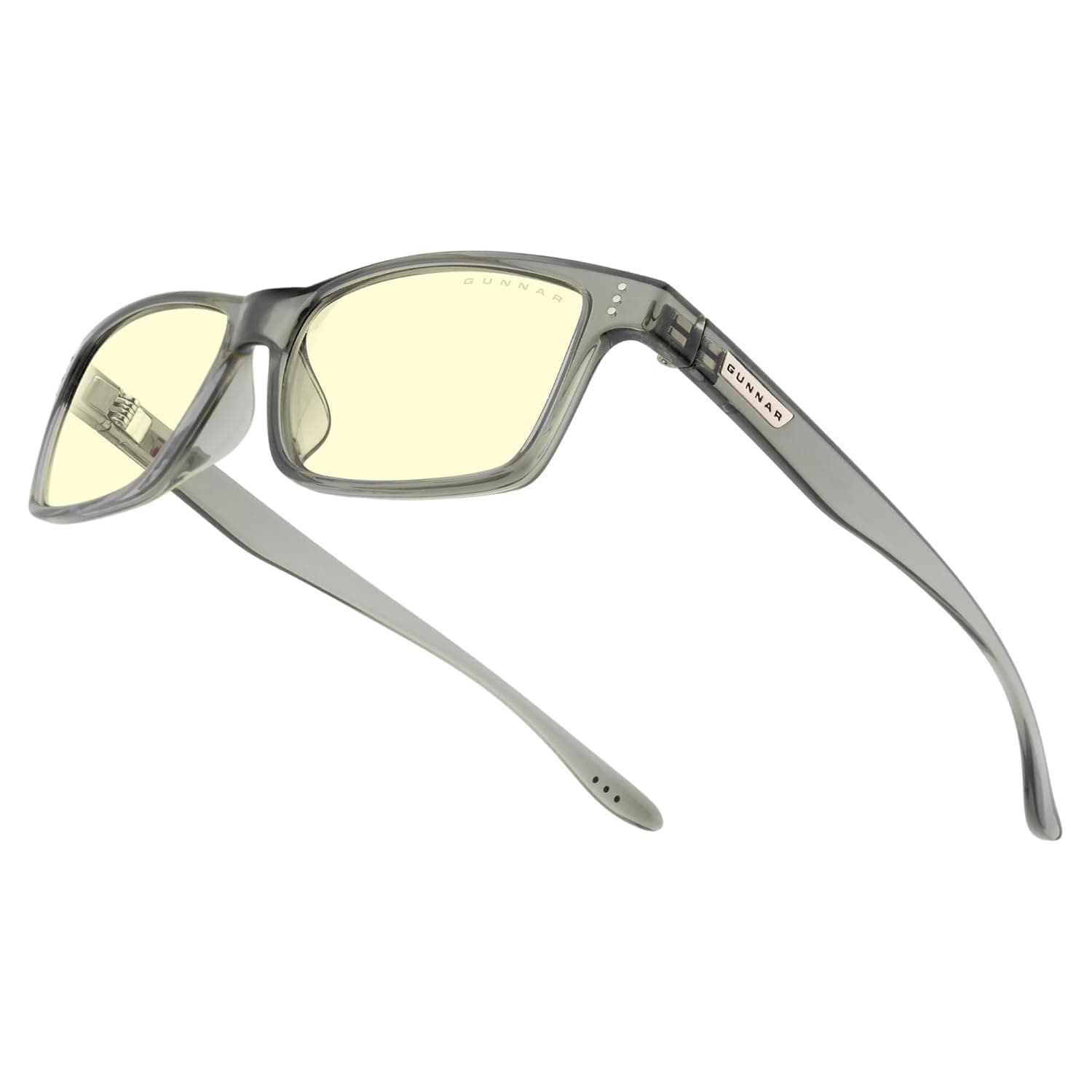 Gunnar Gaming and Computer Eyewear | Vertex, Smoke frame, Lens Tint: Amber (Blocks 65% Blue Light & 100% UV Light) | Blue Light Blocking Glasses | Patented lens | Reduce eye strain & dryness | Computer / Gaming glasses - Vertex - Smoke - Amber - 65% blue light & 100% UV blocking - Patented technology