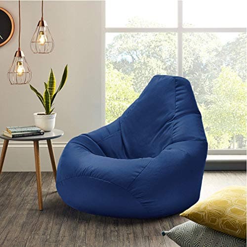 Beautiful Beanbags - Adult Highback Beanbag Chair, Water-Resistant - Blue