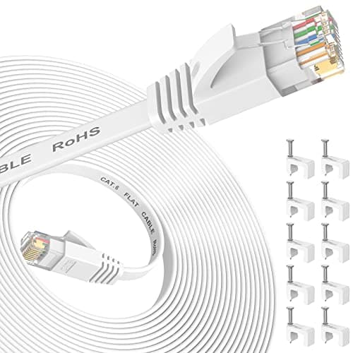 Ethernet Cable 10M, Cat6/Cat 6e Long Internet Cable,Flat Network Patch Cord