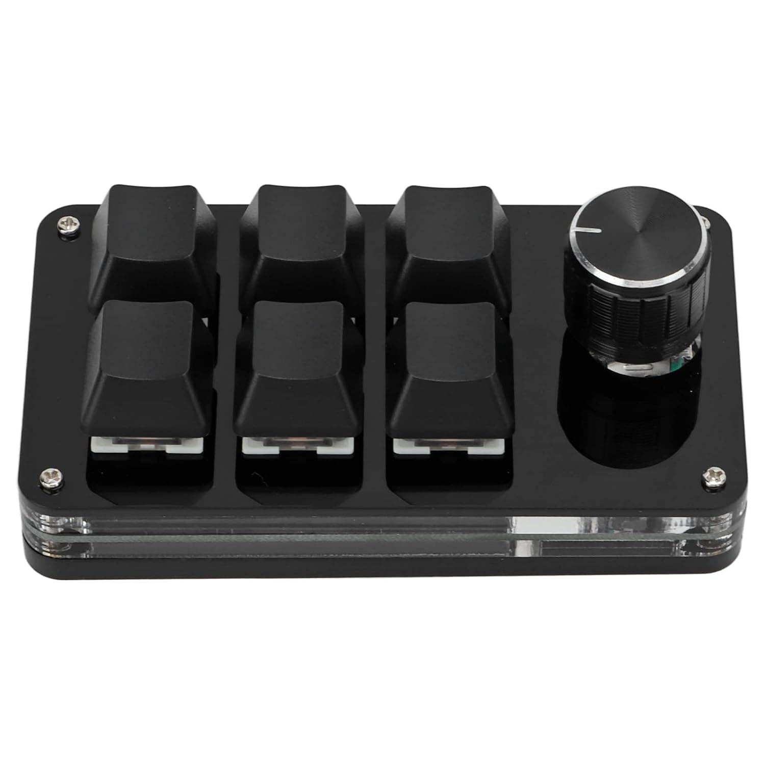 ANGGREK Stream Deck Mini, Macropad,Mini,One Handed Mechanical Keyboard Multifunction 6 Key Mini Gaming Keypad Shortcut Programmable Keyboard with Knob (Black)