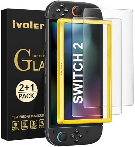 ivoler 2 Pack Matte Screen Protector Compatible with Switch 2 Model 2025 with Tempered Glass Protection Film - without Air Bubbles -Ultra Resistant Hardness 9H