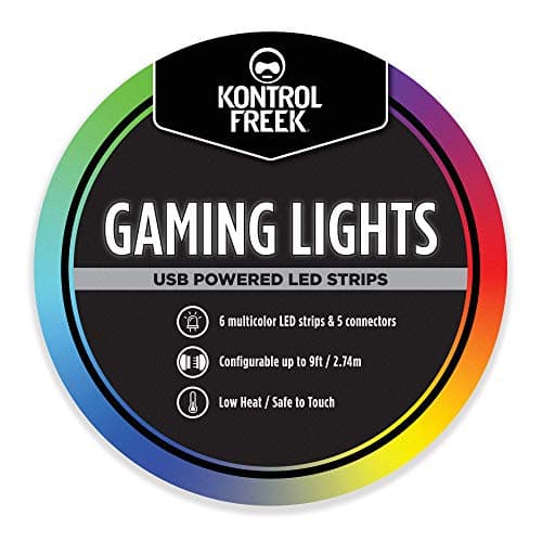 KontrolFreek Gaming Lights: LED Strip Lights, 9 FT USB Powered with Controller, 3M Adhesive for TV, Console, PC, Wall