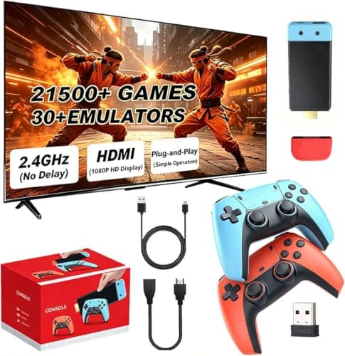 NOBES 2026 Retro Game Console Video Game, 21500+ Retro Games with 2 Gamepads, Plug & Play for TV HDMI