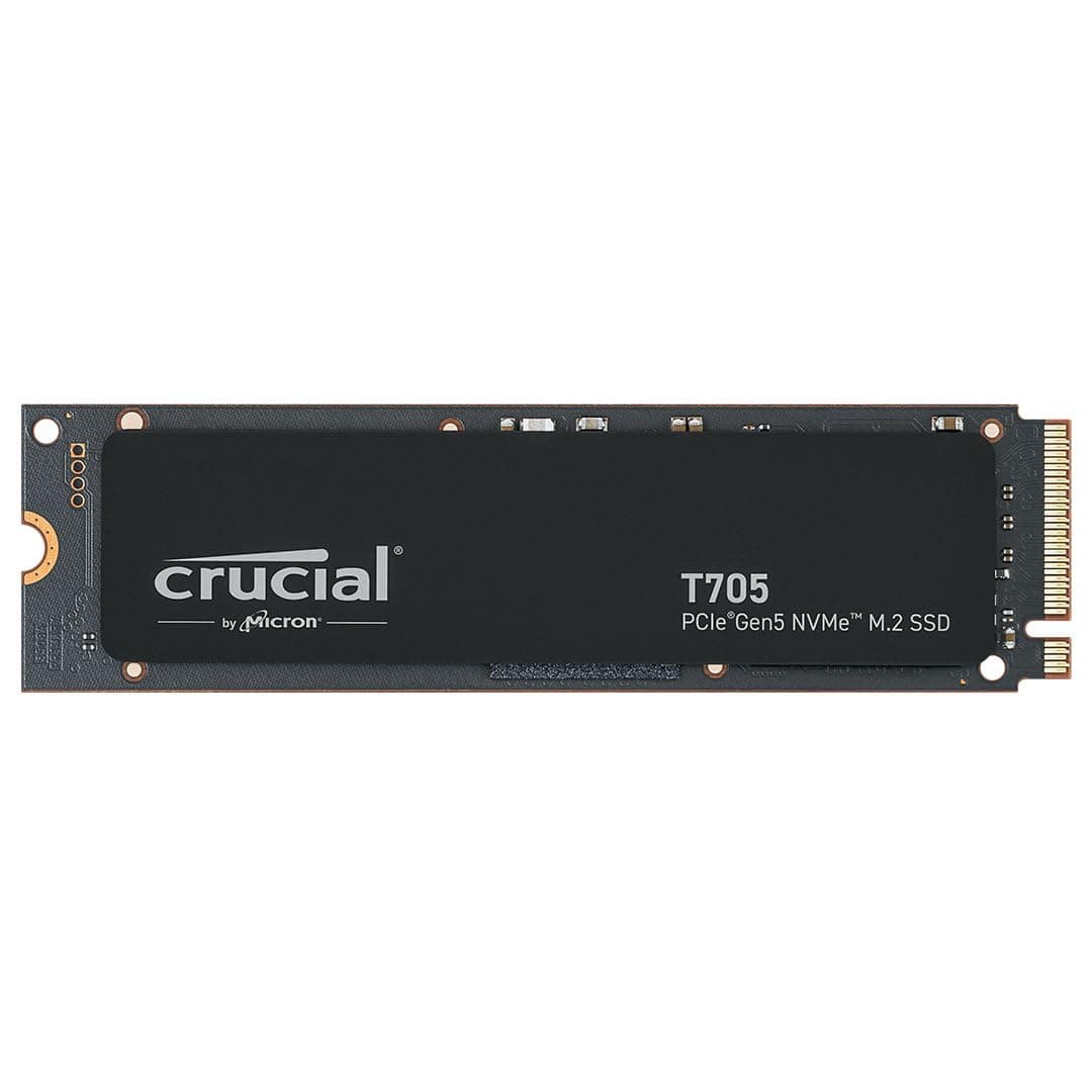 Crucial T705 2TB SSD PCIe Gen5 NVMe M.2, Up to 14,500MB/s, Microsoft DirectStorage, PCIe 4.0 Backwards Compatible, Internal Solid State Drive - CT2000T705SSD3