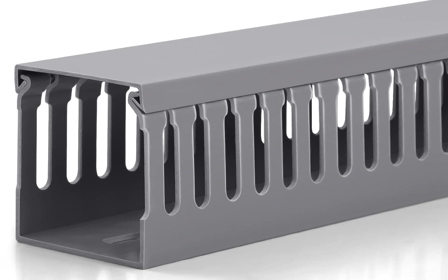 Cable Trunking, Self Adhesive PVC Wire Raceway, Open Slot Cable Tray | Safe Cable Management Kit with H5 x W5 cm, 182 cm (2 x 91 cm), Grey, for Under Desk, Computer & Network