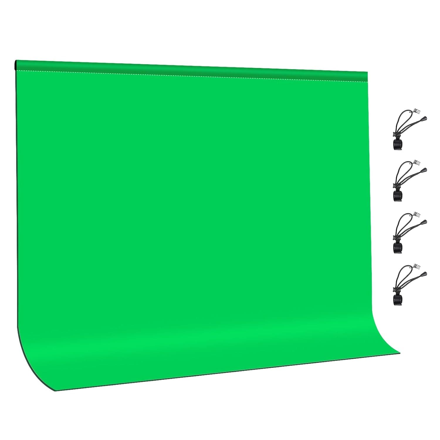 PULUZ Green Screen Background Photo Backdrop, 9.8ft x 6.6ft Portable Greenscreen Background with 4 Clamps Thickness Green Cloth for Photography Photoshoot YouTube Video Recording