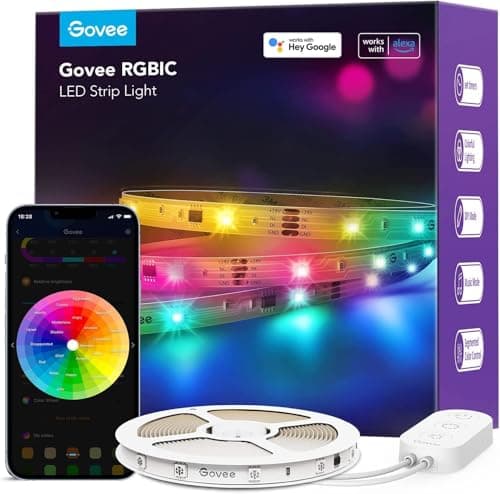 Govee RGBIC LED Light 10m, Compatiable with Alexa and Google Assistant, 64+ Scene Modes Music Sync Smart LED Lights for Bedroom Living Room, Party