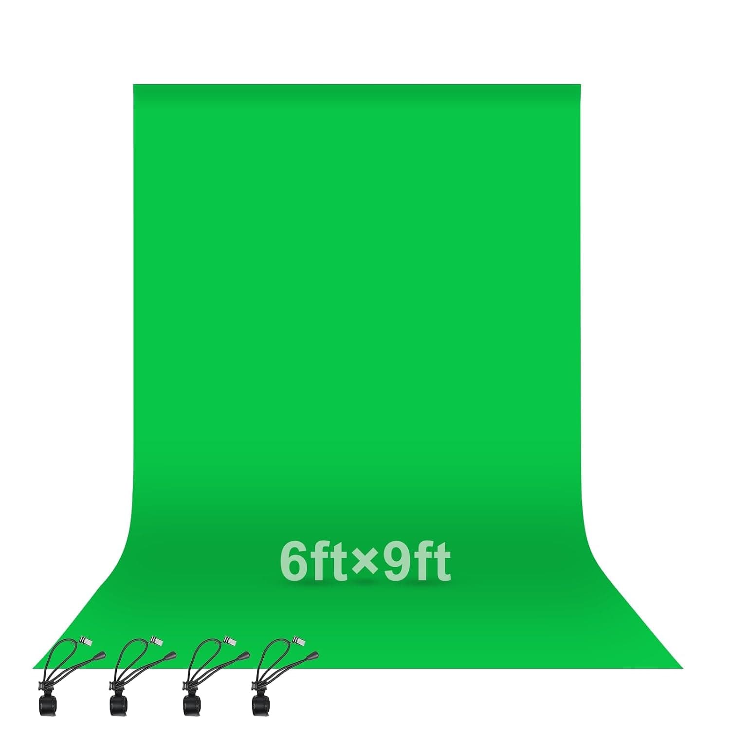 EMART Green Screen Backdrop 1.8x2.8m, Greenscreen Background for Photo | Polyester Green Screen Fabric Cloth, Greenscreen Sheet with 4 Backdrop Clips, for YouTube Zoom Meeting Video Studio Streaming