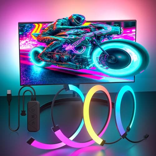 MIWATT Gaming Monitor Light, Backlight with Screen Color sync Effect for 24-27inch Computer Monitor, Compatible with Windows