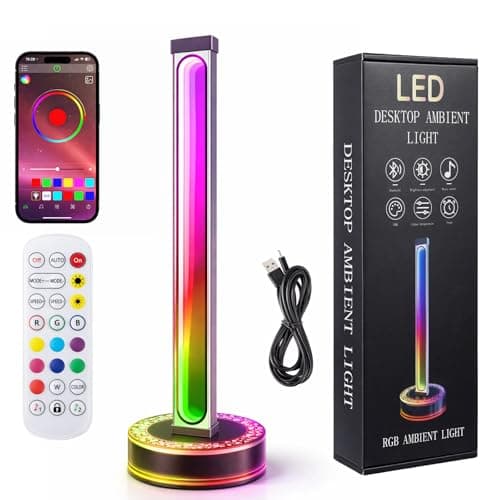 GREENSAPPIRE Ultra-Thin LED Light Bar 1 Pack, Smart RGB Gaming Lamp with Remote Control and App, 16 Million Colors Music Sync Ambient Lighting, Aluminum Alloy Desktop PC Monitor Backlight (1 PCS)