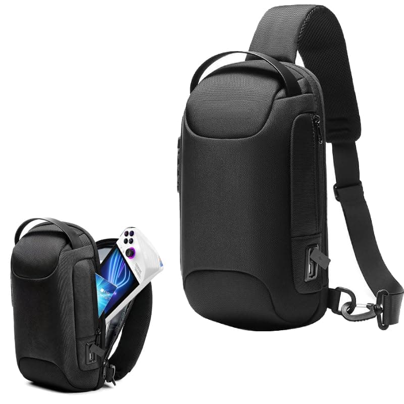 BeisDirect Carrying Case for Steam Deck Switch ROG Ally Gaming Consoles with Anti-Theft Lock, Portable Storage Bag for ROG Ally and Other Game Accessories, Waterproof and Drop-Proof, Black 34x18x10cm