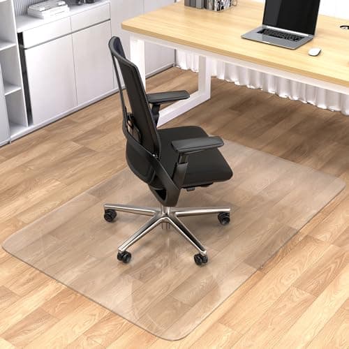 BesWin Office Chair Mat for Hard Floors, 76.2x120cm Clear PVC Hard Floor Protection Mat, Non-Slip Hardwood Floor Chair Mat, Multi-Purpose Floor Protector for Office Home Room - Rectangle