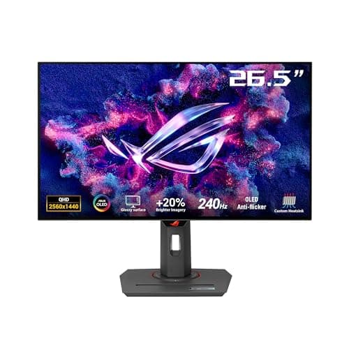 ASUS ROG Strix OLED XG27AQDMG Gaming Monitor 27-inch 1440p Glossy WOLED, 240Hz, 0.03ms, Custom heatsink, Anti-flicker, OLED Care, Uniform brightness, G-SYNC compatible, DisplayWidget Center