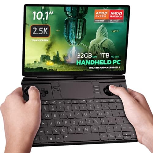 GPD WIN MAX 2 2025 handheld gaming PC with AMD Ryzen 7 8840U, Radeon 780M GPU, 32GB RAM, 1TB SSD, OcuLink, 10.1" IPS display, gaming controls, keyboard and touchpad