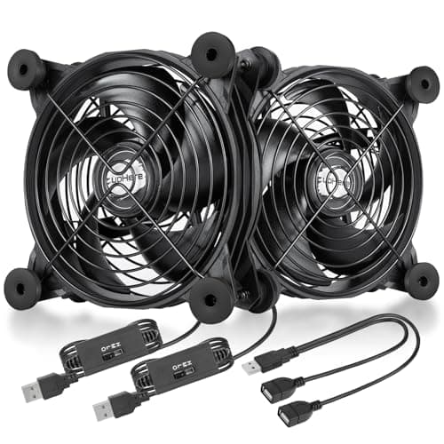 upHere 120mm Fan USB Powered Fans Quiet computer cooling 5v Fan with 3 Speed Control Compatible for PC/Xbox/Playstation/TV Box,etc.,U1204